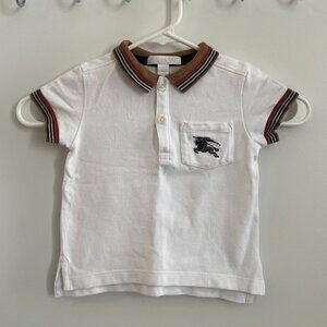 Kids Burberry Heritage stripe-detail polo shirt